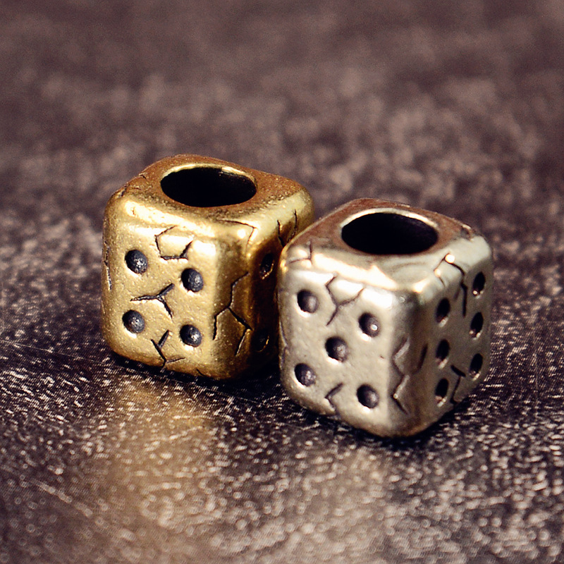 Brass dice knife pendant EDC umbrella rope pendant flashlight pendant keychain pendant DIY single hole accessories personality pendant wholesale Brass dice knife pendant EDC umbrella rope pendant flashlight pendant keychain pendant DIY single hole accessories personality pendant wholesale