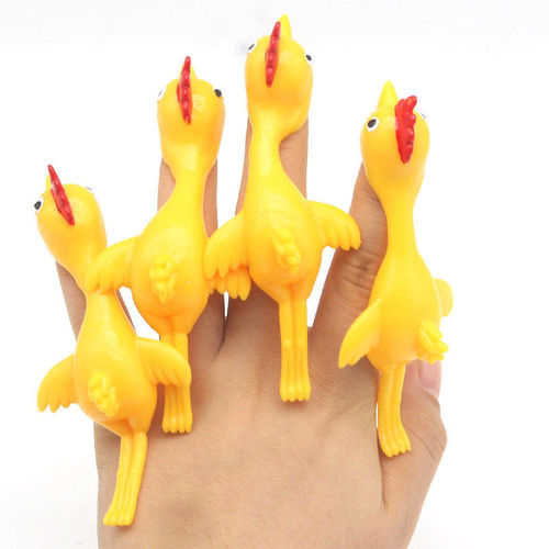 Cross-border creative launch chicken fun pranks fire chicken stress relief new unique finger slingshot street stall toys wholesale 