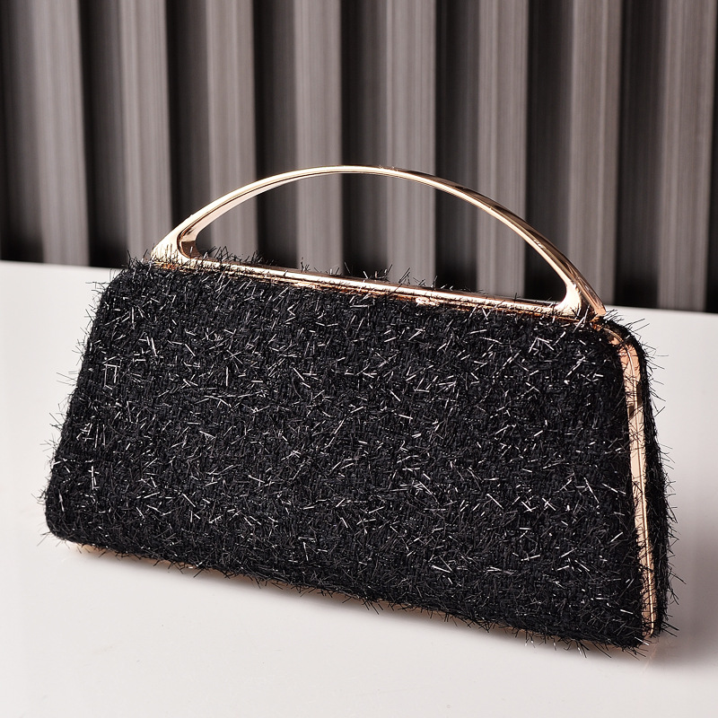 Bolso de cena dorado con borlas de nuevo estilo transfronterizo, bolso de fiesta portátil, bolso de novia de boda de moda europea y americana, venta directa de fábrica