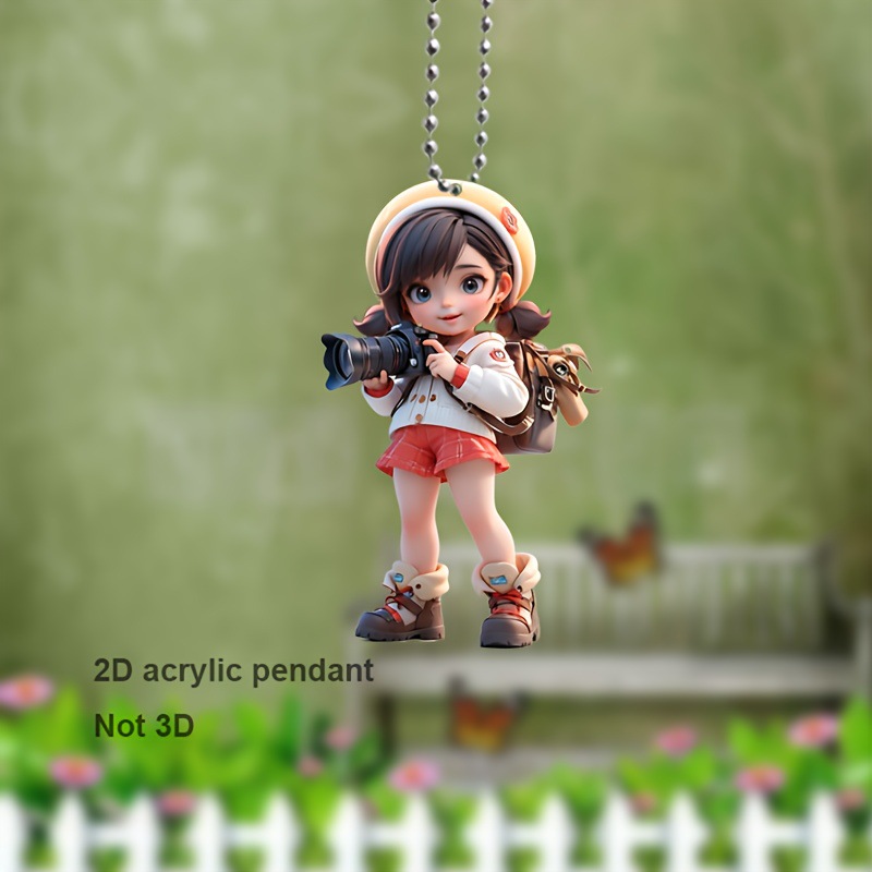 2D plano transfronterizo explosión acrílico cámara chica llavero pequeño colgante joyas adornos adornos lindos image 1