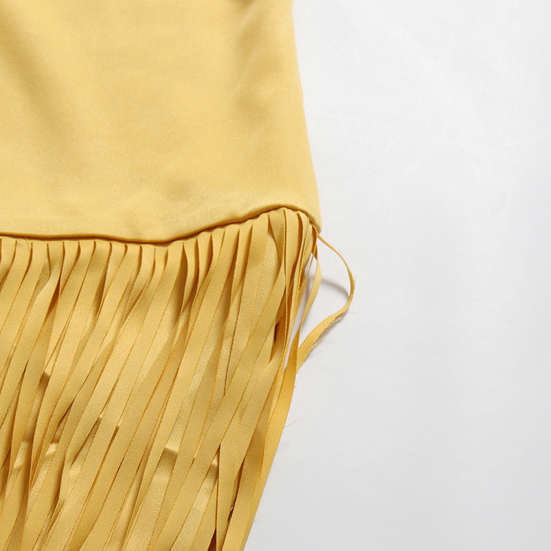 Misty Purple Long Dress Women's Clothing Shawl Cape Style High-End Spring New Tassel Bias Cut_ecoleips.com