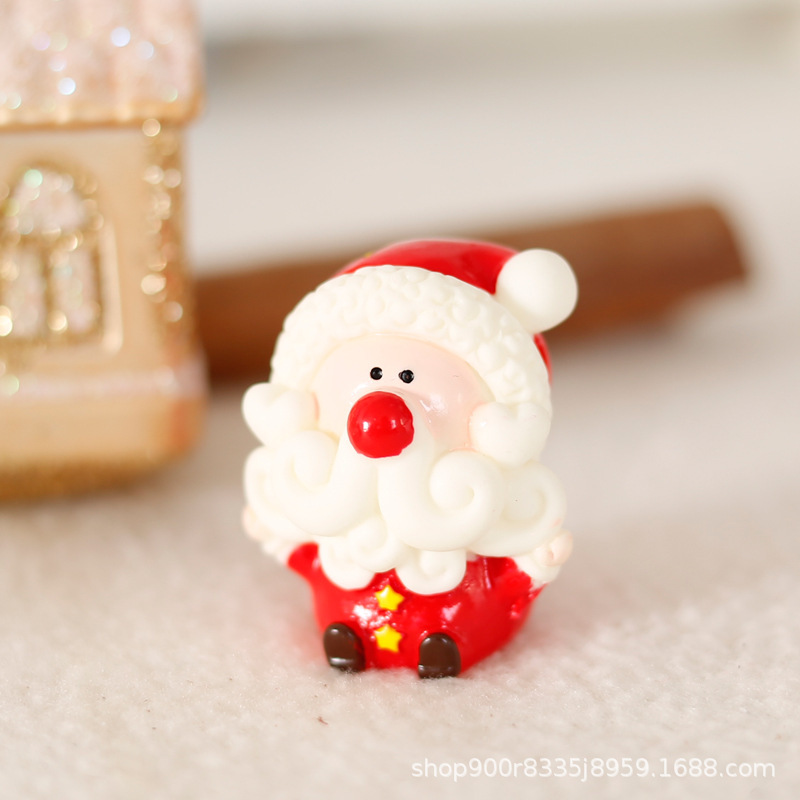 サンタクロース公仔ヘラジカ雪だるま樹脂小置物クリスマス装飾品砂盤微景観ミニ置物|undefined