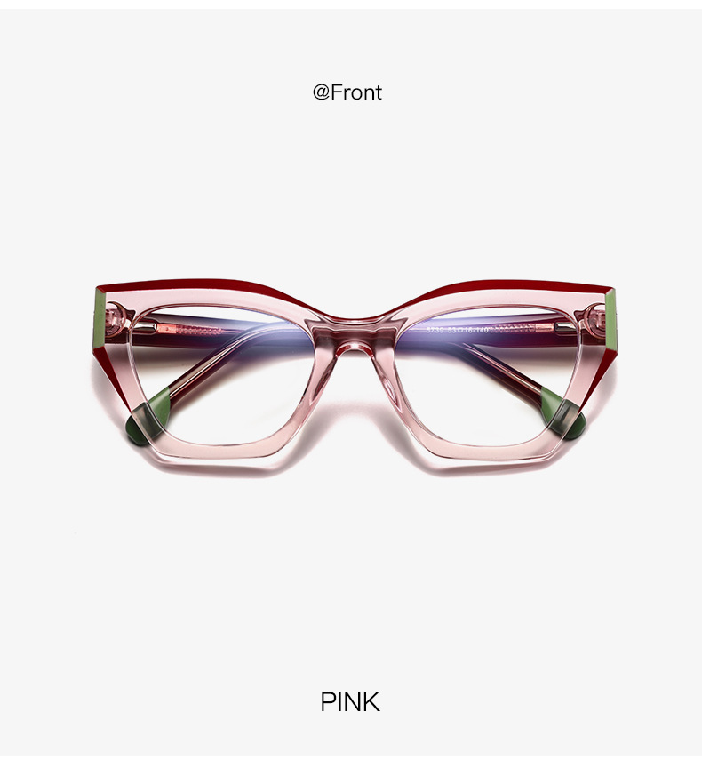Anti blauwlicht bril retro mode voor dames met platte lens_voghion.com