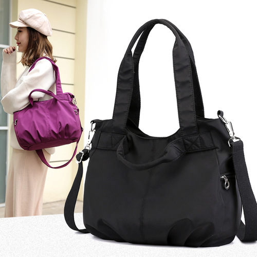 2024 New Large Capacity Waterproof Nylon Single Shoulder Bag for Women Oxford Cloth Handbag Casual Simple Crossbody Bag for Moms