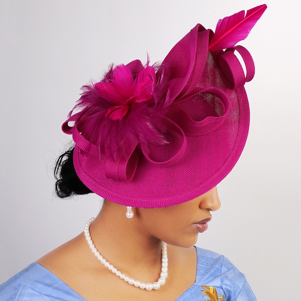 New Horse Racing Club Vintage Top Hat Bridal Headpiece Hairband, Imitation Linen Material, Handmade Headpiece for Party and Ball