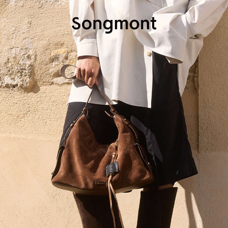 Songmont山下有松循迹旅行hobo包麂皮绒单肩斜挎软包2025通勤包包|undefined