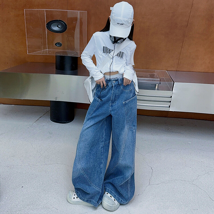 Pantaloni Scimitar Blu per Bambini, Nuovi Jeans Europei e Americani per Bambini_voghion.com