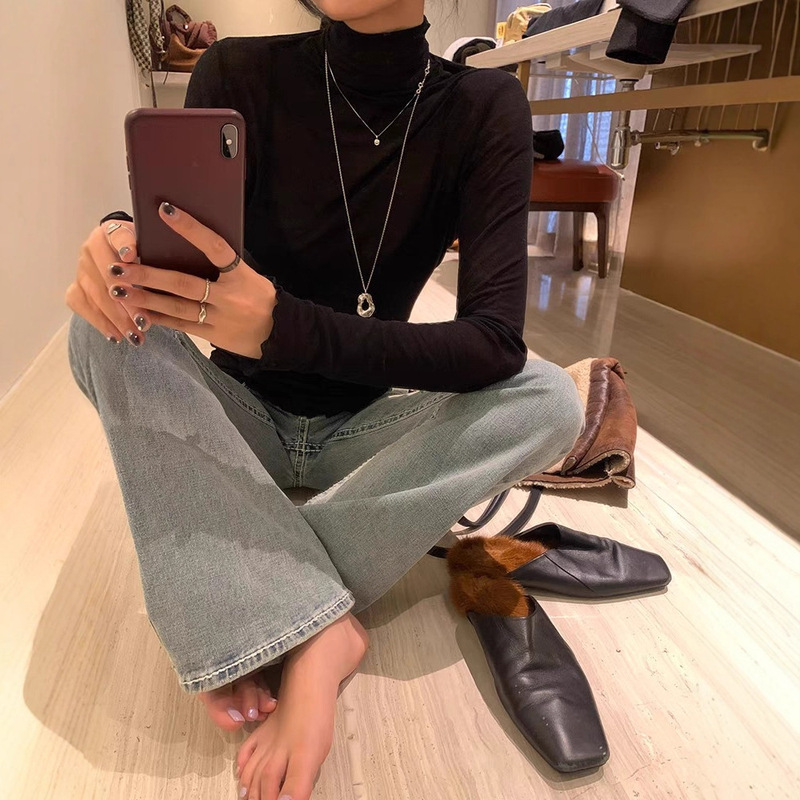 可补P616百搭微透木耳边打底衫长58-仅供货经销商不退换|undefined