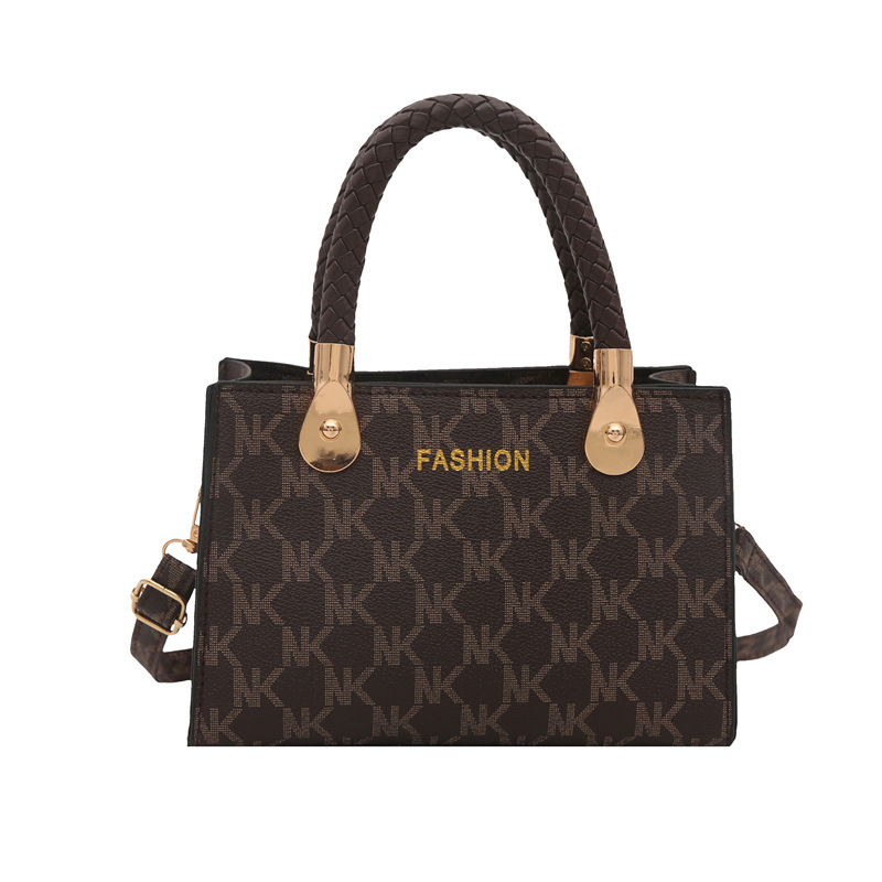 Temperamento retro bolso de damas invierno 2024 nuevo ins mochila de hombro impresión de textura bolso cuadrado de moda