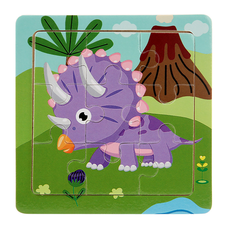 Puzzle infantil de madera mini 9 piezas puzzle puzzle puzzle animal de color pensamiento puzzle juguetes puzzle puzzle