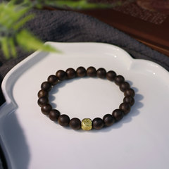 Qin Gan Agarwood Bead Bracelet, Original Agarwood DIY Zajiralam Lucky Bead Single Loop Necklace, Niche Cultural Craft with a Sense of Luxury