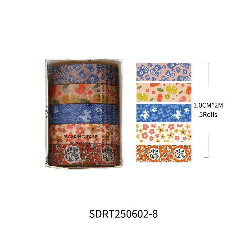 El viento y la casa retro y papel cinta adhesiva conjunto de rollo completo en el viento de mano cuenta de película base decoración pegatinas DIY