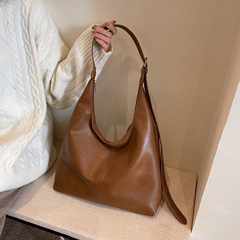 Large Capacity Single-Shoulder Tote Bag for Women 2023 New Trendy Korean Style Fashion Casual Simple Commute Bucket Bag