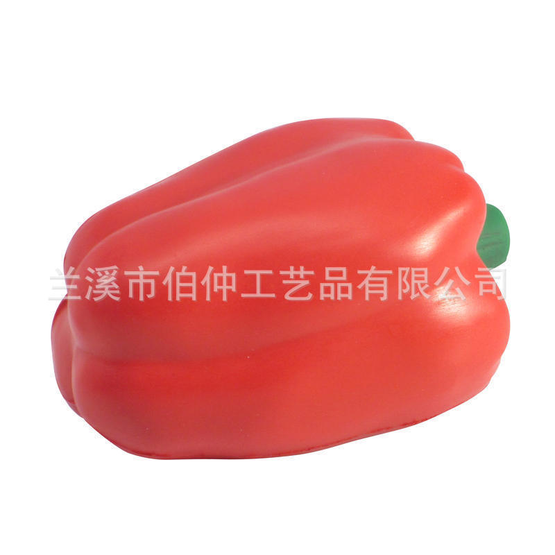 跨界商品热卖PU蔬菜彩椒挤压球聚氨酯PU儿童成人玩握力球印刷logo