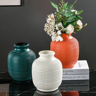 New Style Plastic Vase Nordic Style Creative Flower Arrange Container Ornaments Dry and Wet Flower Vase Imitation Glaze Imitation Porcelain Flower Pot