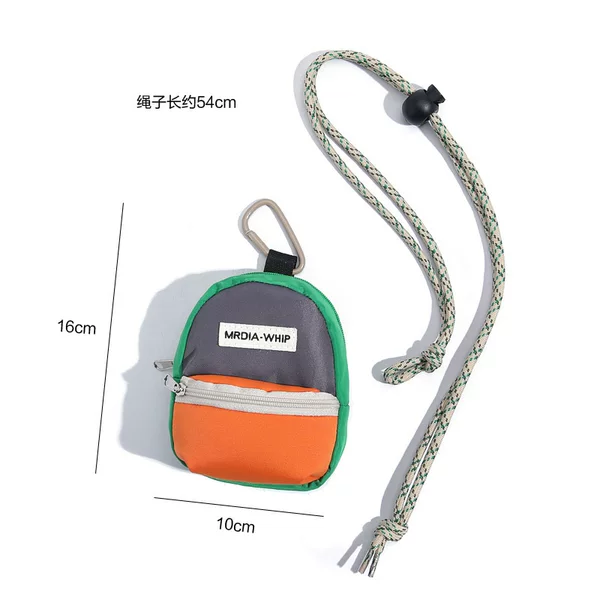 Cross-border Color Contrast Schoolbag Coin Purse Mini Keychain Pendant Portable Boys and Girls Headset Certificate Storage Bag