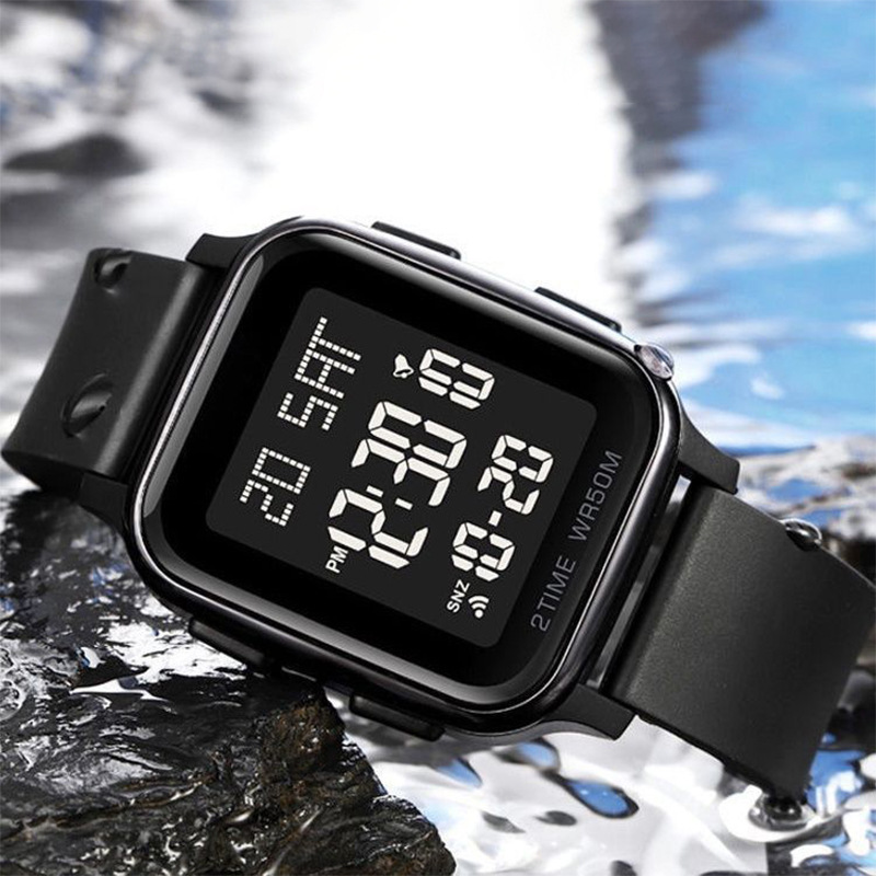 Square fashionable children's electronic men's watch for boys