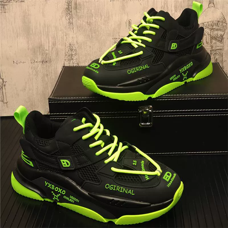 Обувь папы ins мужская дышащая сетчатая обувь с толстой подошвой повседневная обувь