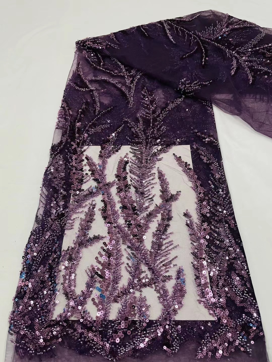 Boda sirena vestido de noche brillante tela bordada lentejuelas colores desordenado tatuaje bordado transparente malla encaje JX2435