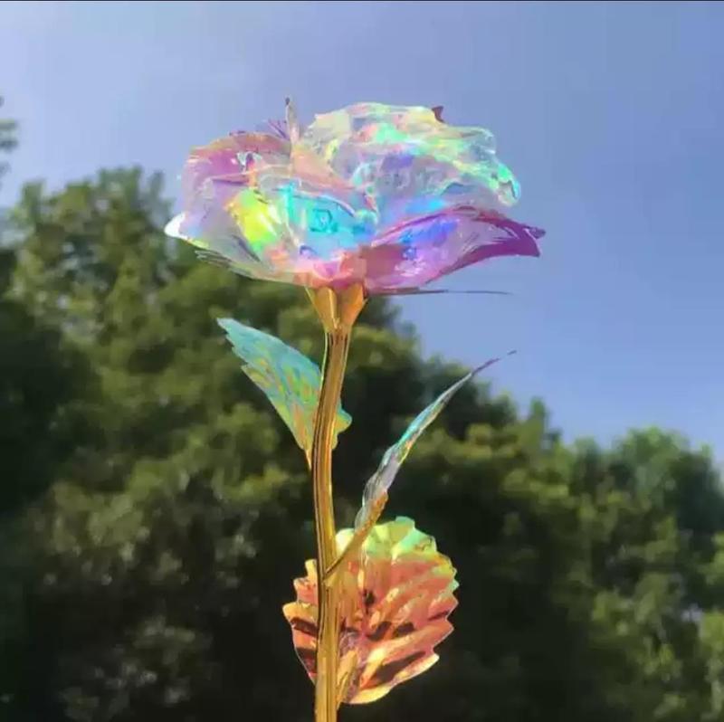 批发520七夕情人节礼物 24K彩金玫瑰花礼盒 发光单支金箔镀金玫瑰|undefined