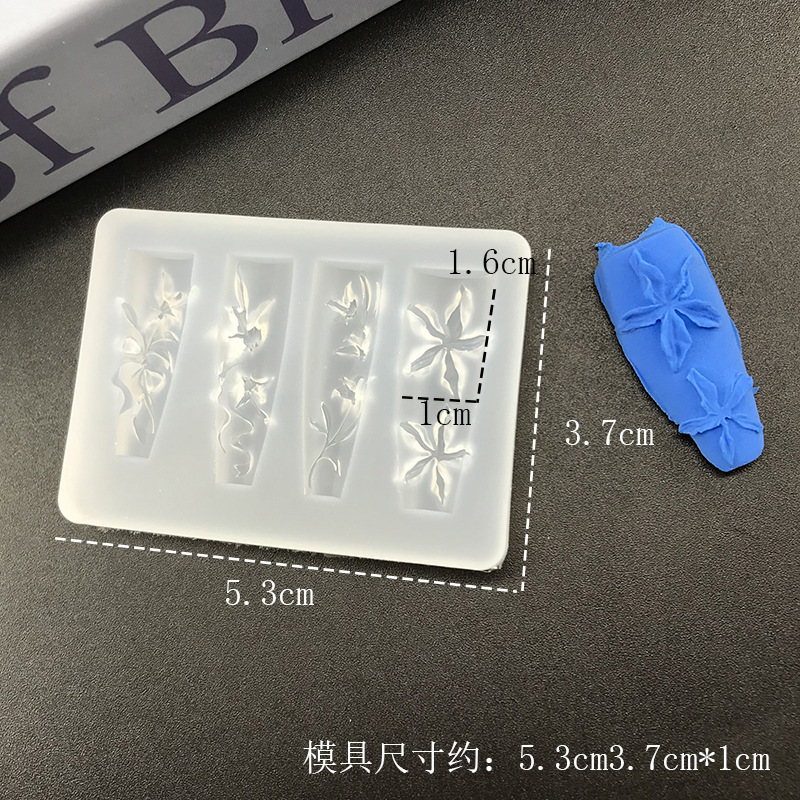 高透明度の甘いユリの花ネイルアートモールド手作り DIY 接着剤フィルムネイルデコレーション高温耐性シリコーンツール|undefined