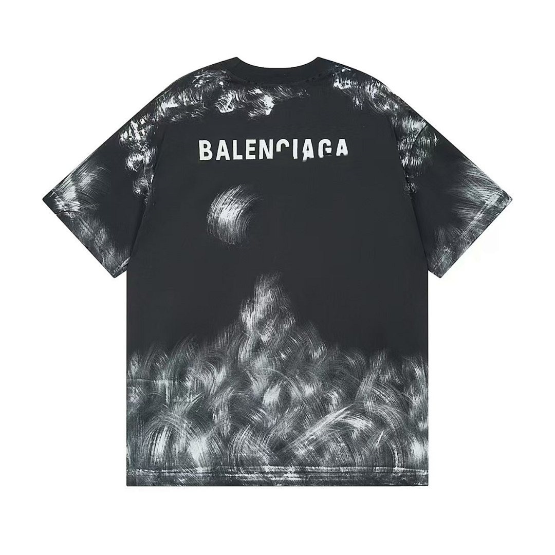 Camiseta de Algodón Puro con Bordado de Letras y Acabado Desgastado, Corte Holgado | Tejido Transpirable