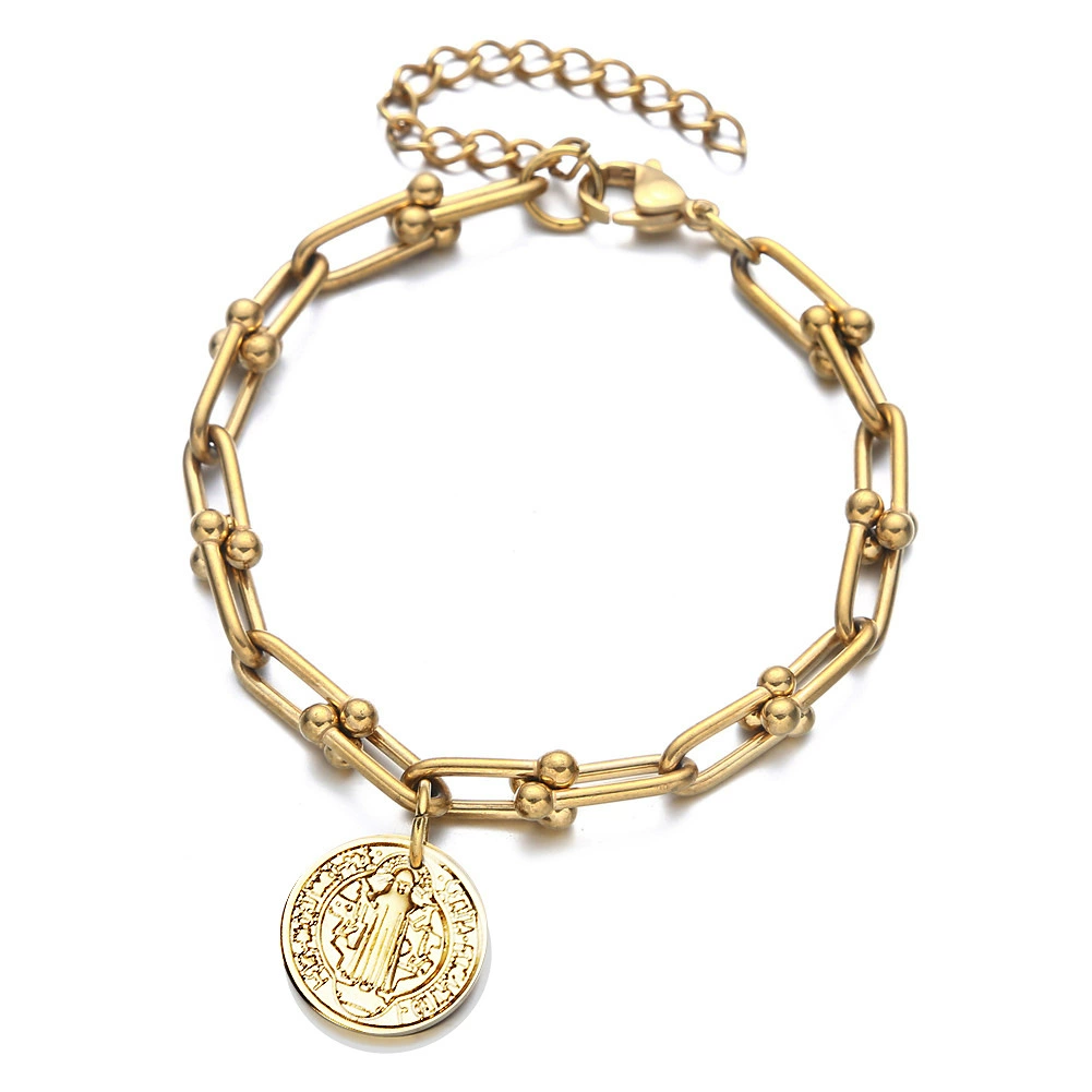 Fashionable accessory, pendant, chain stainless steel, bracelet, European style