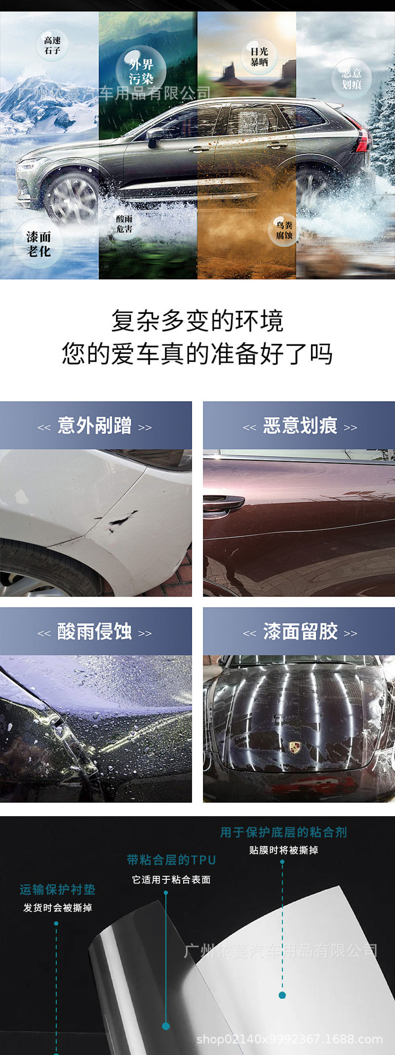 Factory Wholesale Direct Sales Car Tpu Car Cover Tpu Paint Protective Film Tpu Invisible Car Cover Self-Repairing Scratches Tpu