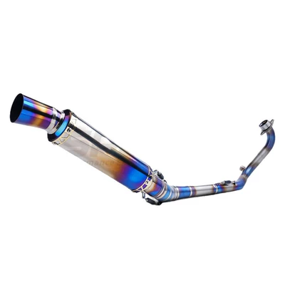 Full Section Burnt Blue Exhaust — Motorcycle exhaust pipe