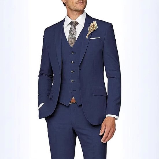 Nuevo traje de hombre conjunto de tres piezas casuales de negocios banquete de baile delgado traje de boda vestido de playa