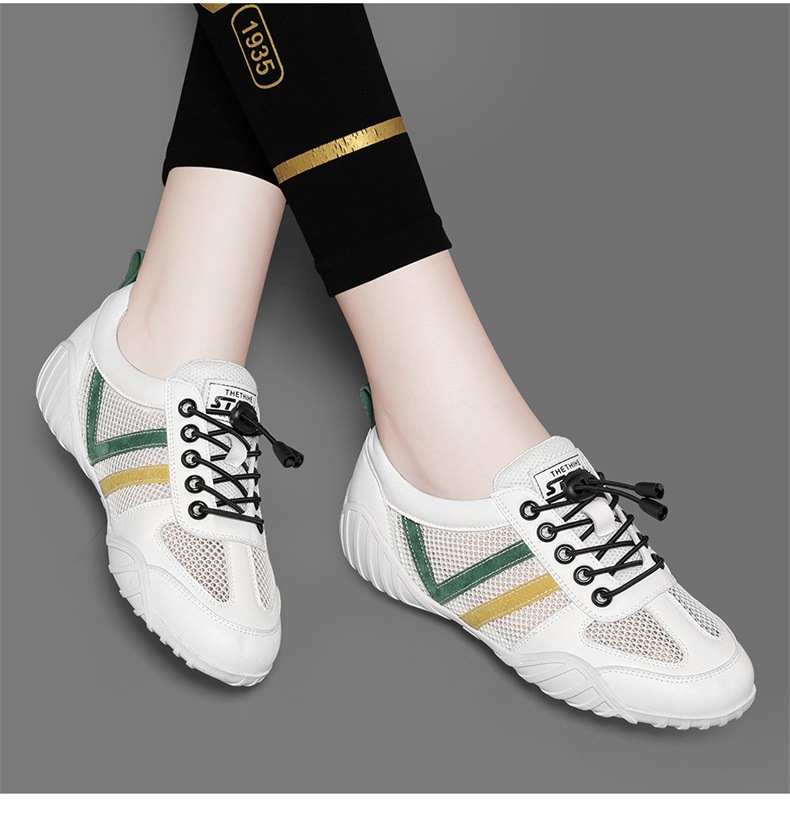Giày sneaker nữ lưới thoáng khí đế bằng mẫu mới 2025 — 9160-2 (kiểu thoáng khí) màu trắng, 9160-2 (kiểu thoáng khí) màu be chi tiết 12