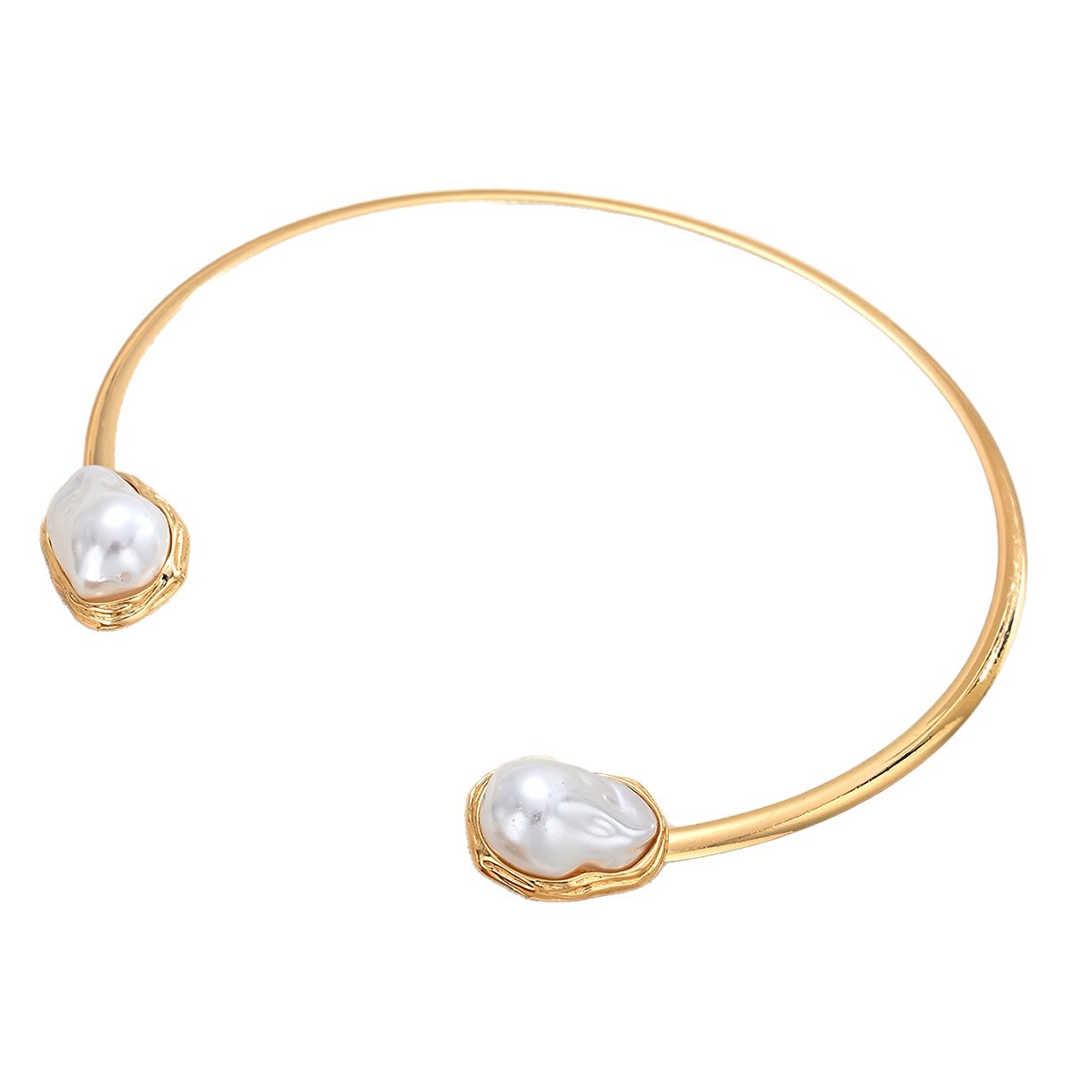 Magos europeos y estadounidenses barrocos imitación de perlas collar de apertura geométrica nicho de moda temperamento de alta sensación accesorios