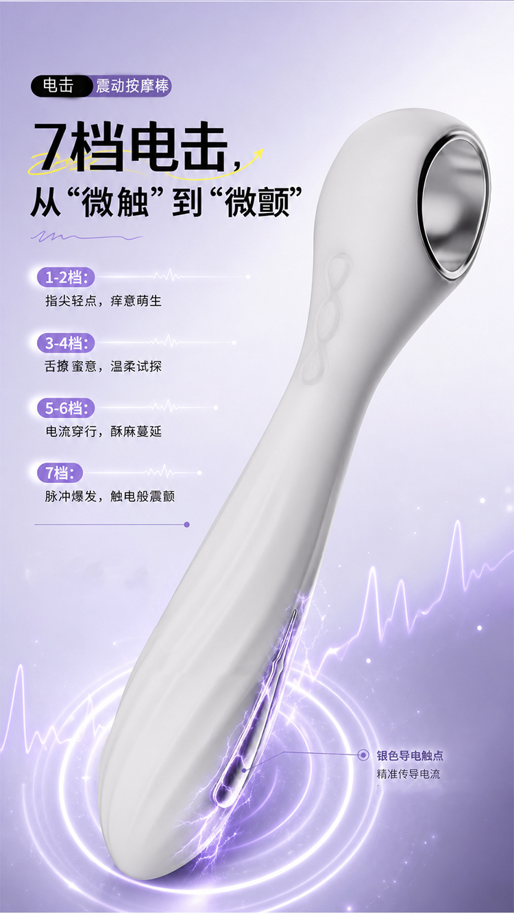Jiuai Electric Pulse Vibrator with Strong Vibration, ABS Massage Stick for Adults, Pink — detail image 15