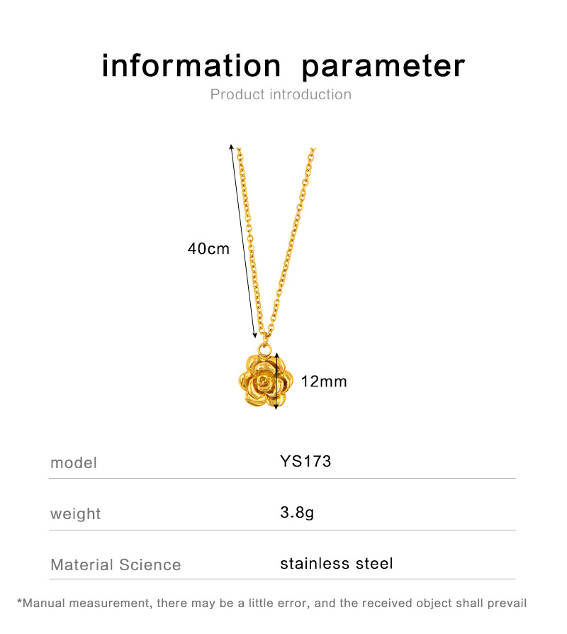 8g Weight Titanium Steel Pendant Material Wholesale Jewelry Simple Style Flower Titanium Steel Plating Pendant Necklace Cable Chain