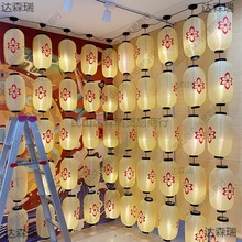 古风纸灯笼影楼布置灯笼墙唐朝汉服拍照米色串装饰广告剧组垒德株