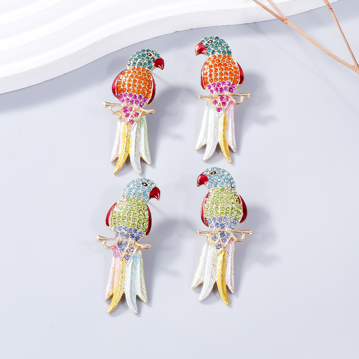 Casual Retro Bird Alloy Zircon Women's Ear Studs 1 Pair display picture 3