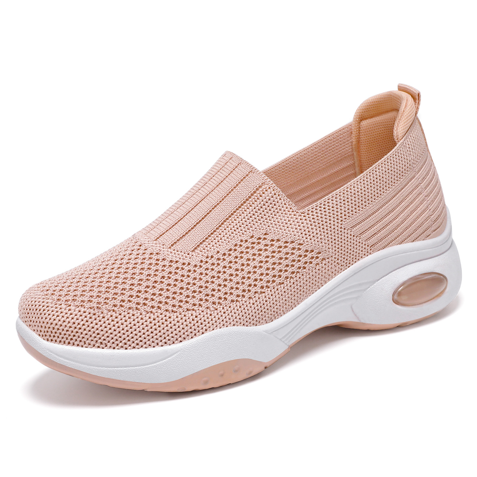 Zapatos de mujer 2026, nueva colección de primavera, calzado deportivo de punto para mujer, zapatos casuales de tela con suela gruesa, zapatos de plataforma sin cordones.