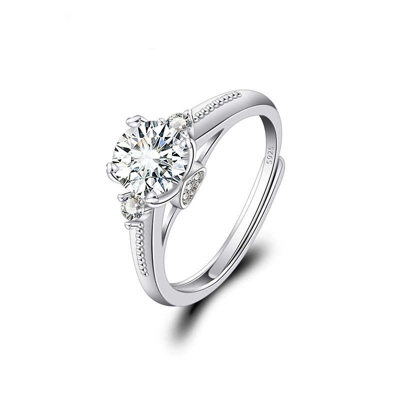 Adjustable wedding ring, 1‑carat style, light‑luxury design, multiple motif options