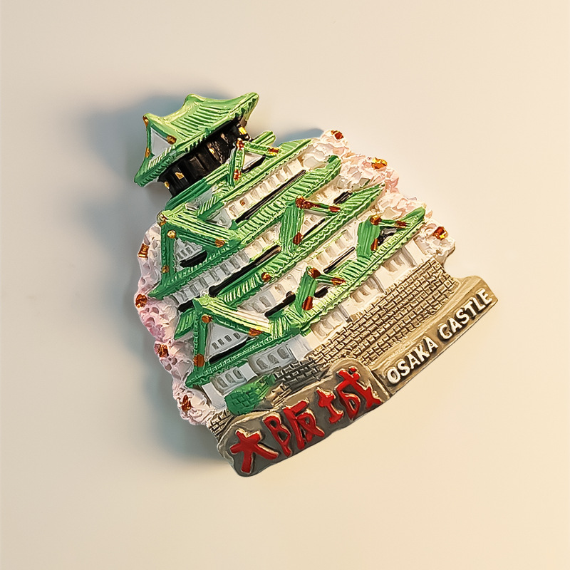 일본 오사카시 랜드마크 빌딩 톈쇼게 관광 기념 창작 3 차원 페인트된 마그네틱 냉장고 스티커 동행식