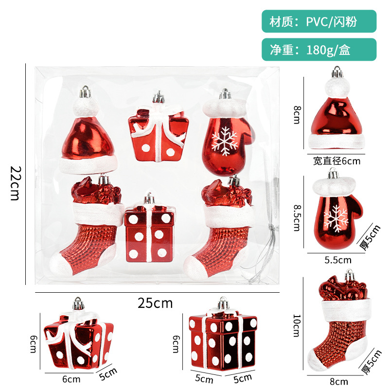 Decoraciones navideñas pintadas rojas y blancas combinaciones de caramelos set colgante decoración festiva escena de diseño de atmósfera