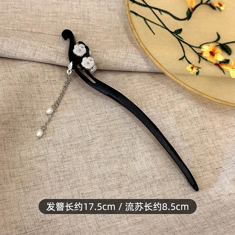 タッセルフラワーヘアピン女性のための新しい中国風のハイエンドニッチ古代スタイルのヘアピンヘアピン韓服チャイナヘアアクセサリー|undefined