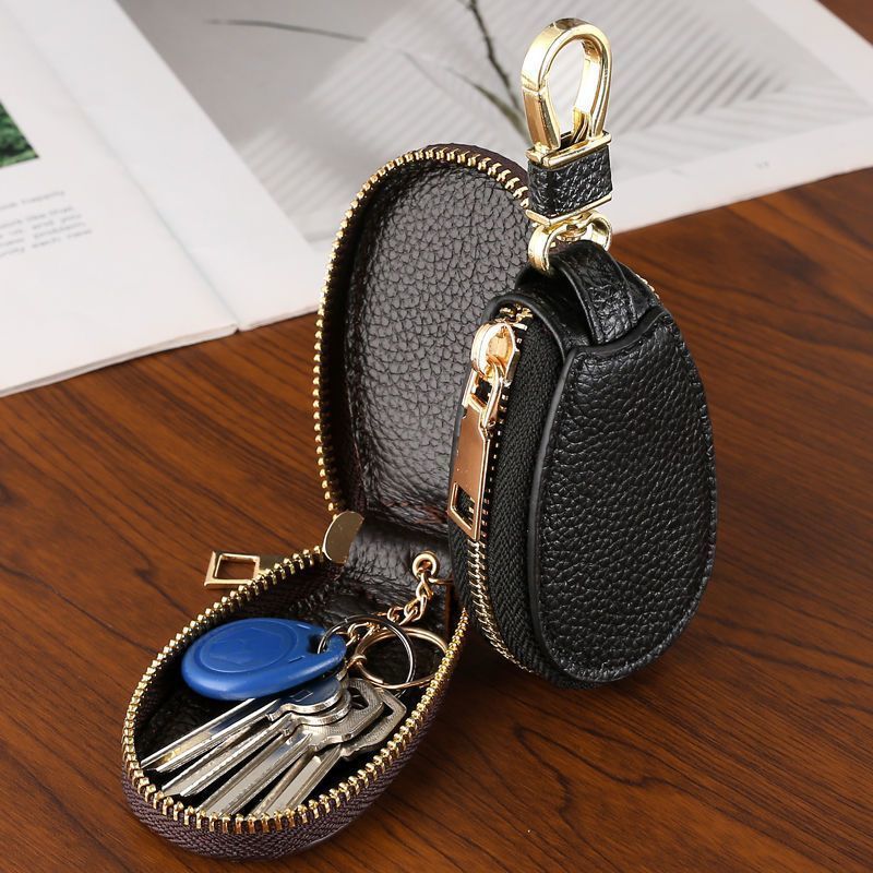 Litchi Pattern Car Key Bag, Unisex Car Key Storage Bag, Creative, Fashionable and Simple Keychain Pendant