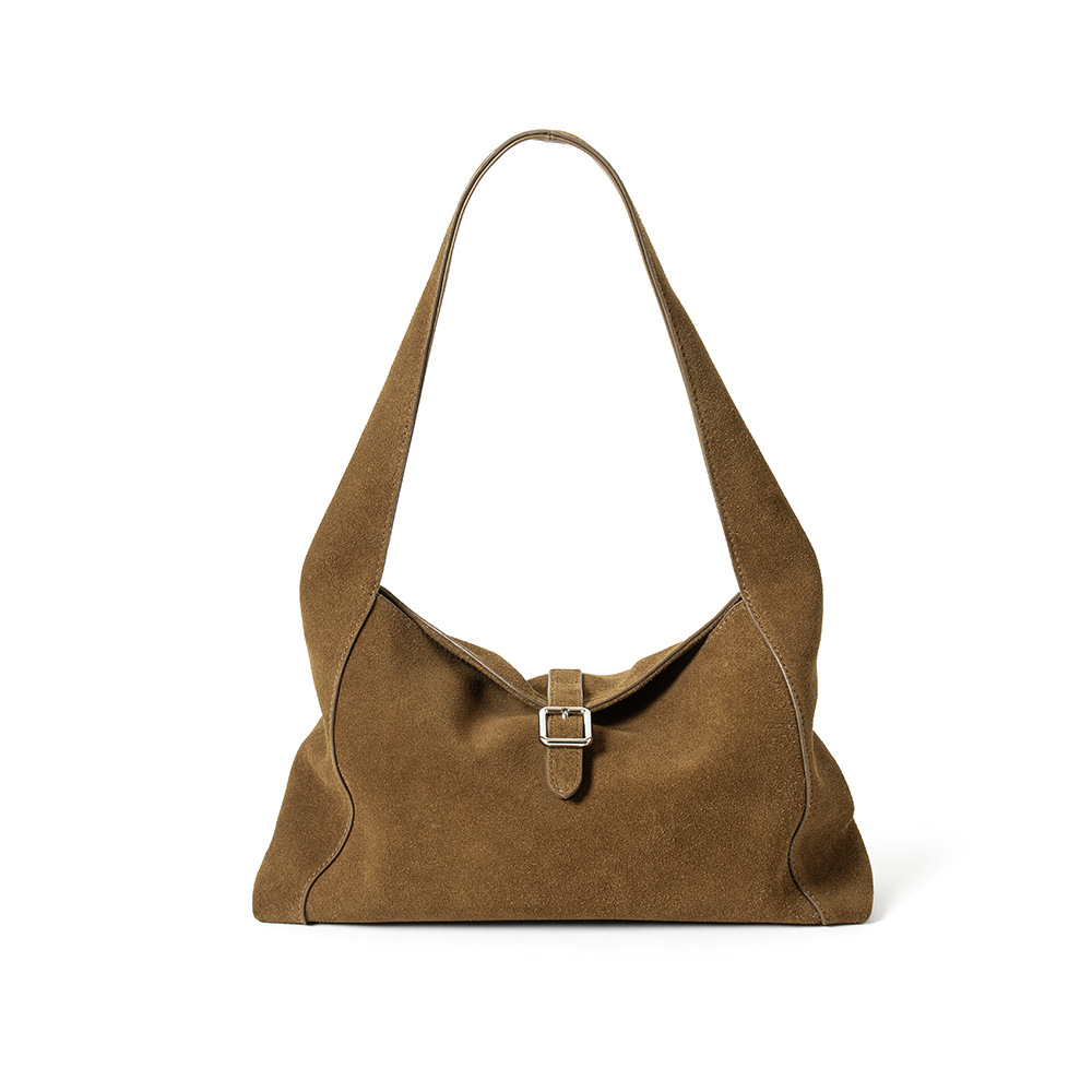 Frosted Cowhide Luxury Women's Shoulder Bag - Genuine Leather Underarm Commuter Bag, Crossbody Tote, Large Capacity - Thumbnail 5