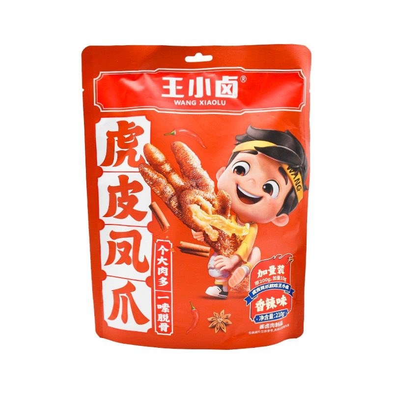 Куриные лапки Tiger skin от 王小卤 105 г, 210 г, мульти-вкус, знаменитость в интернете, закуска на ночь, закуска для хотпота, оптовые закуски