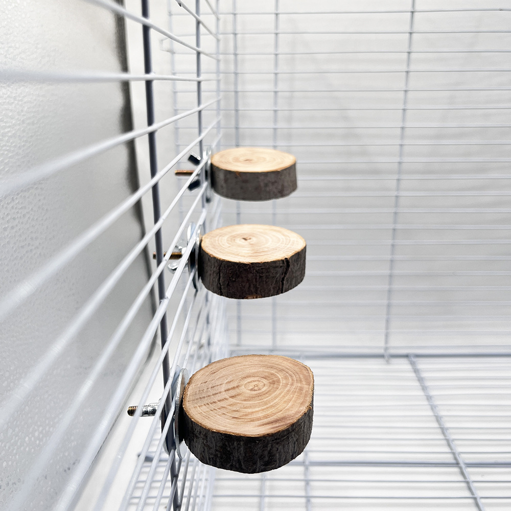 Juguete de hámster, marco de estación de pájaro loro, tronco, madera de manzana, plataforma redonda, accesorios para jaulas de pájaros, juguete de mordisco de madera para mascotas pequeñas image 4