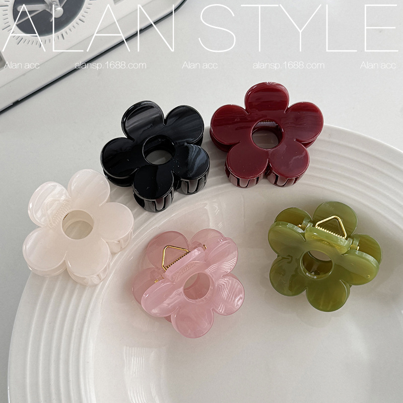 韓国風ガールフラワーグリッパーインエレガントな気質ヘアクリップヘアクリップ甘い外出グリッシャーククリップヘアアクセサリー|undefined