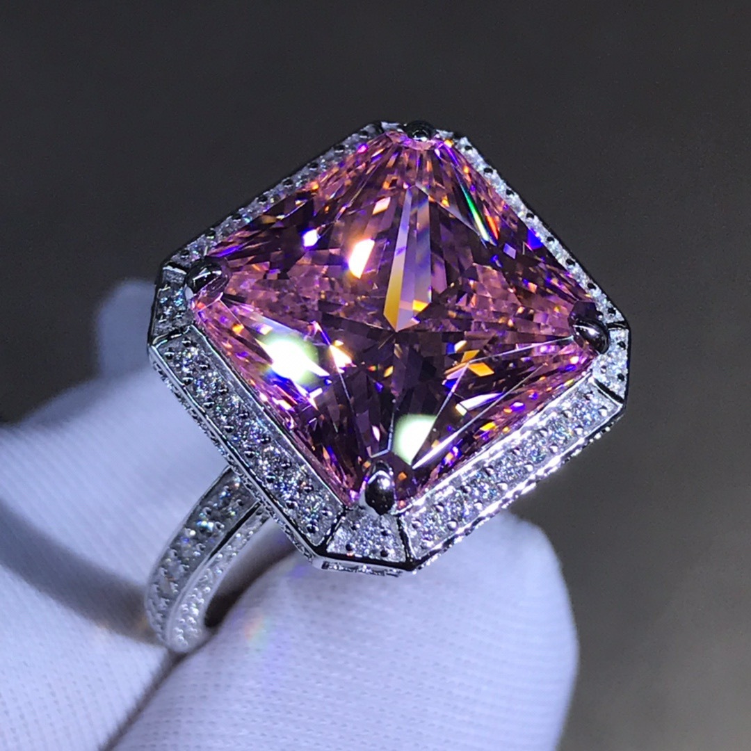 6 quilates VVS grado 3EX importado anillo de diamantes de alto carbono plata esterlina de cinco capas de platino grueso anillo electrochapado