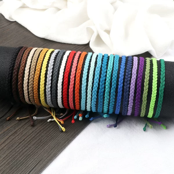 Amazon's New Wax Thread Hand-woven Twist Bracelet Adjustable Couple Cord Jewelry Gift for Friends and Ladies