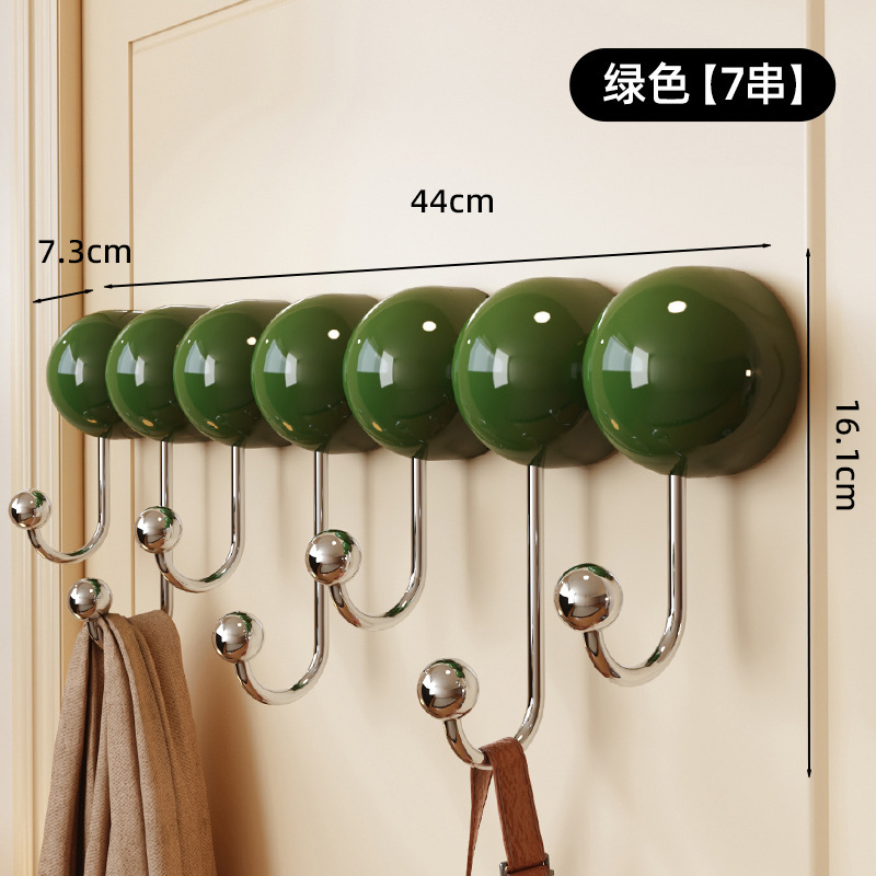 吸盤列フック、パンチなし、強力な耐荷重、バスルーム、寝室、ドアの後ろの洋服ラック、キッチン粘着フック、帽子収納|undefined
