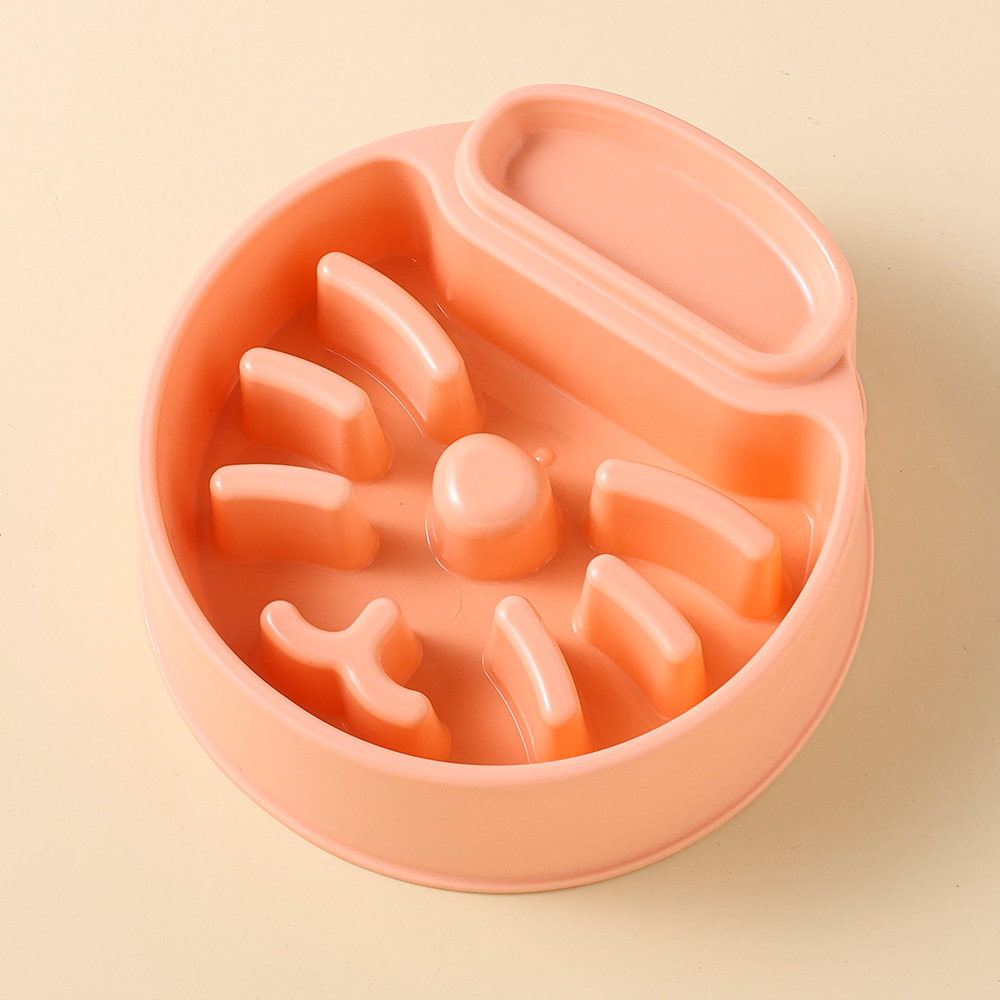 Cat Bowl Pet Bowl Slow Food Bowl alimentador anti-choke Slow Food Bowl colorido práctico perro tazón vajilla suministros para mascotas al por mayor